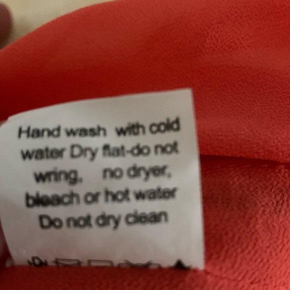 Miami sheer orange blouse with beaded accent size small - Picture 6 of 7